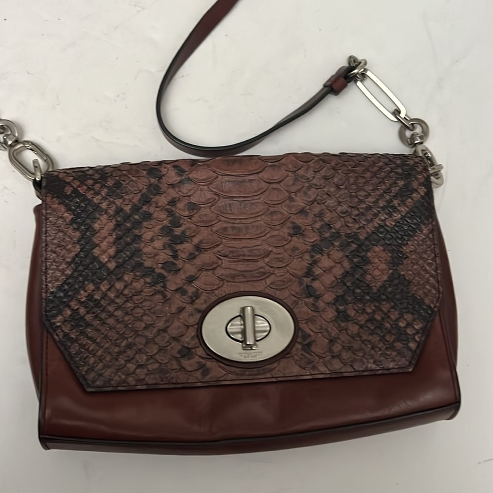 Coach Leather Crossbody Python Embossed Handbag - image 2